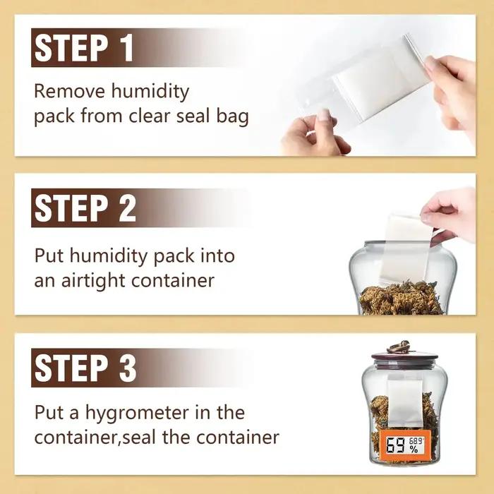 Paquets Humidor 62% 8 grammes humidité cigares 69% contrôle de l'humidité bidirectionnel humidifier