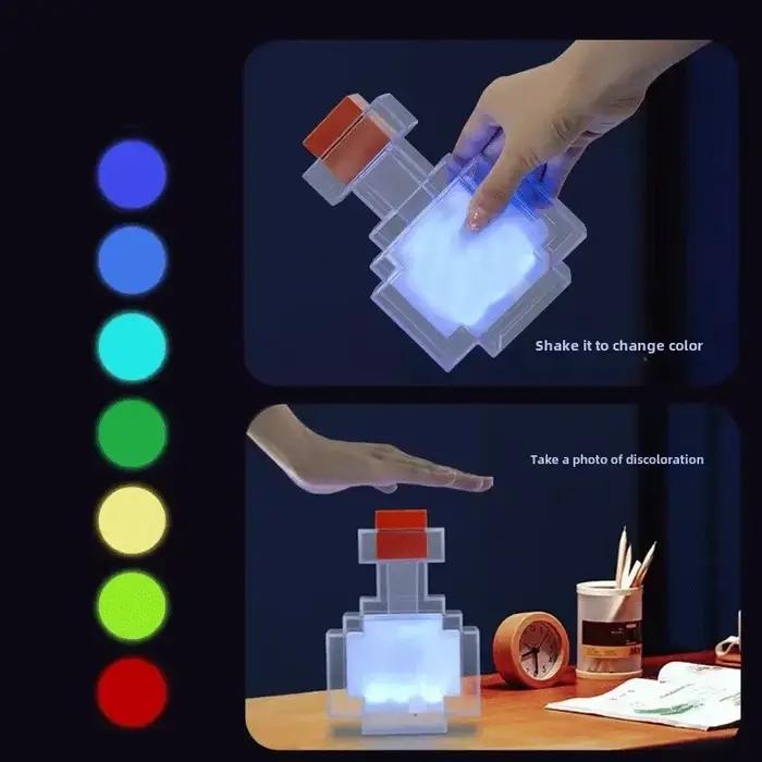 Veilleuse MC Game Night à changement de couleur, modèle bouteille de médicament liquide, jouet périp