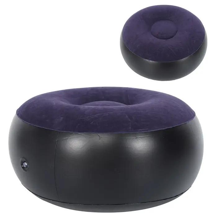 Chaise de camping gonflable portable avec repose-pieds, tabouret de flocage, extérieur, maison, bure