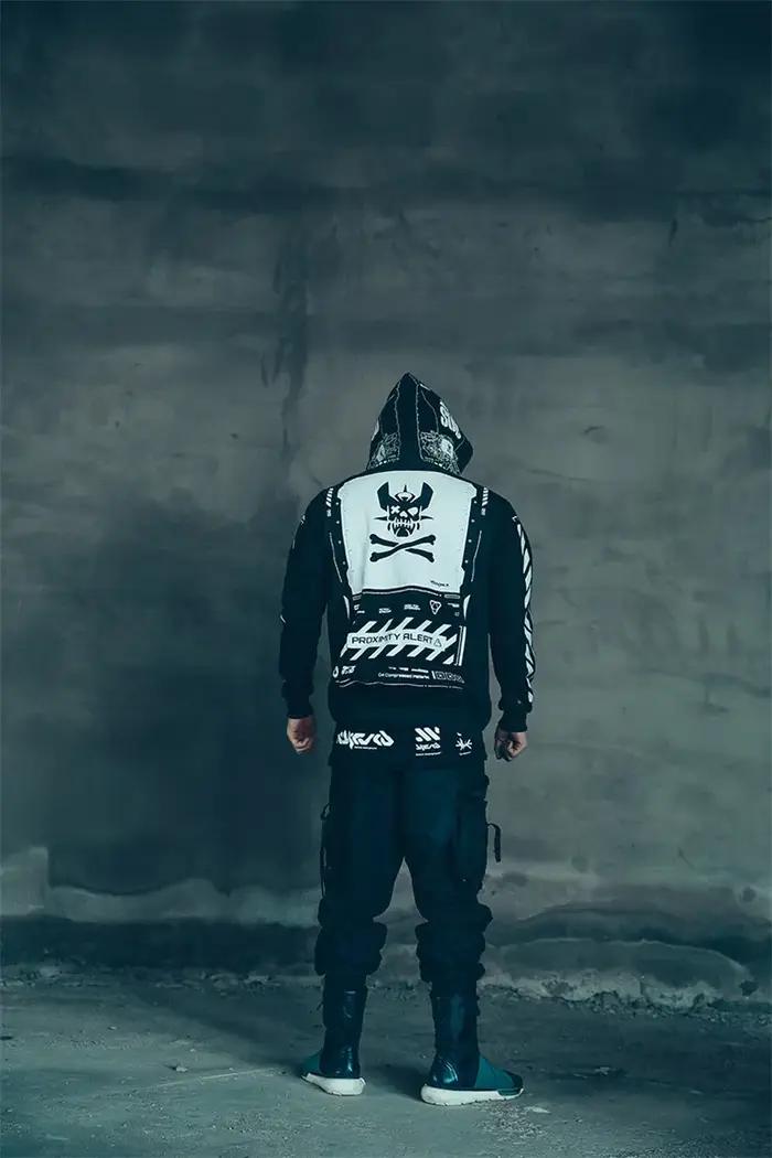 Sweat à capuche imprimé tête de mort pour hommes, sweats à capuche Hip Hop Harajuku, pull à motif en