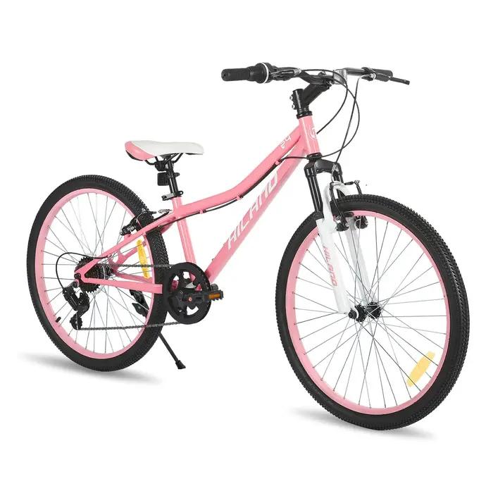 Hiland 24 pouces VTT pour enfants âge 7, fourche à suspension avant vélos pour enfants pour garçons
