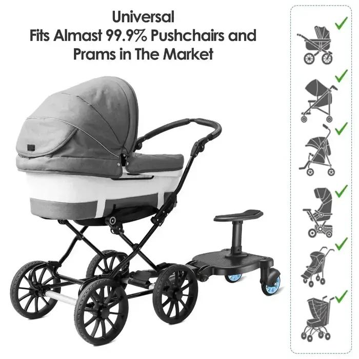 Adaptateur universel de planche de marche pour poussettes avec siège jogging pour deuxième enfant jumeaux
