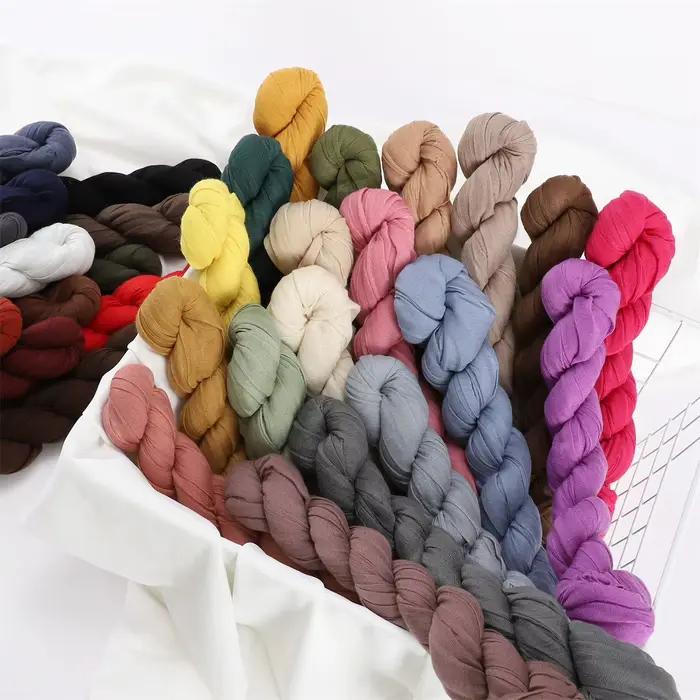 Écharpe froissée en coton pour femmes et filles, foulard léger et doux pour les journées de printemps, accessoire de mode pour étudiantes et occasions spéciales