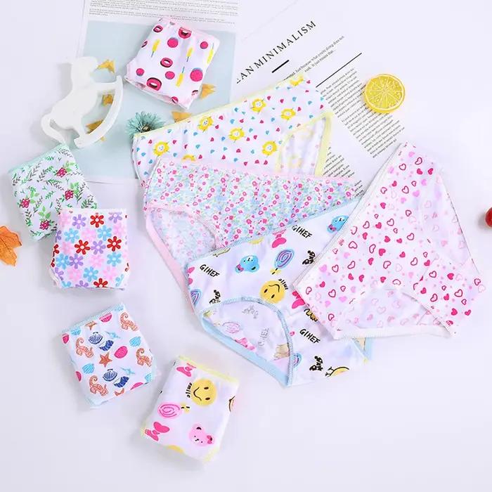 12 pièces/lot culottes en coton filles enfants slips courts sous-vêtements pour enfants enfant dessi
