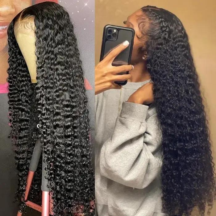Perruque Lace Front Wig Deep Wave Naturelle Bouclée, Cheveux Humains, 13x6, 13, 28, 30, 32, 34, 36 P