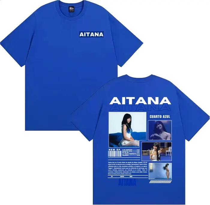 Chanteur Aitana Cuarto Azul Album 2025 Tour T-shirt Hommes Femmes Mode Esthétique Manches Courtes T-