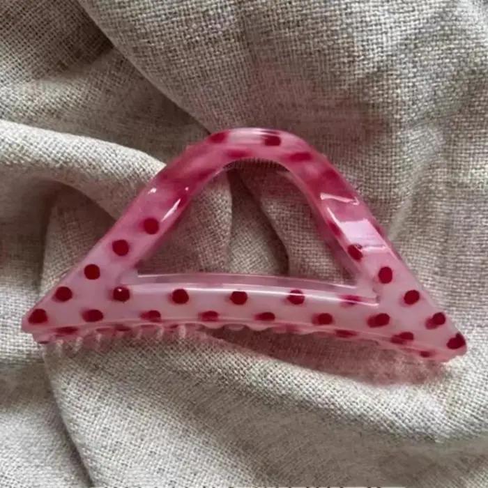 Ensemble de griffes de cheveux à la mode, 1 pièce: pinces triangulaires à pois et ovales, accessoire