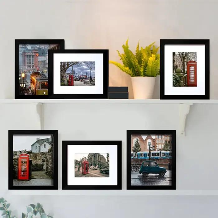14 pièces 4x6 pouces cadres Photo, cadres Photo en bois sans tapis, table ou affichage mural pour im