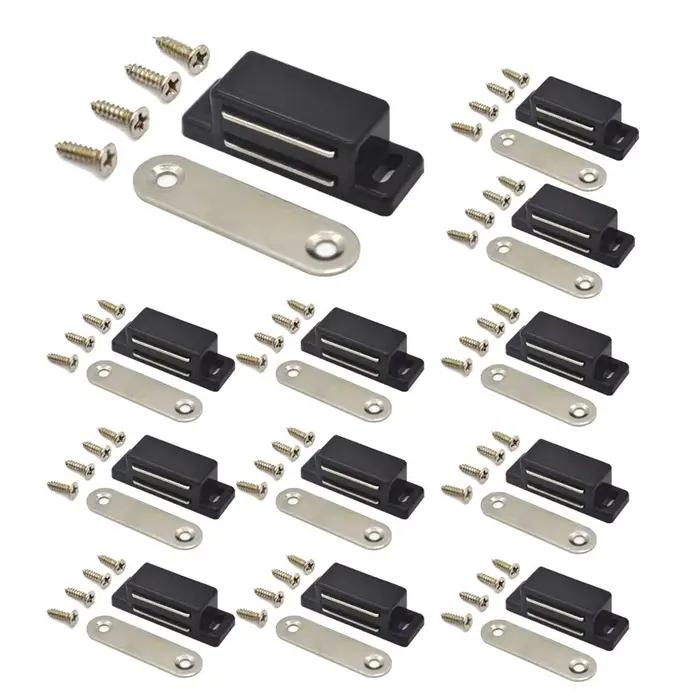 Loquet magnétique pour porte d'armoire, 12 pièces, meubles de cuisine, fermetures en plastique blanc