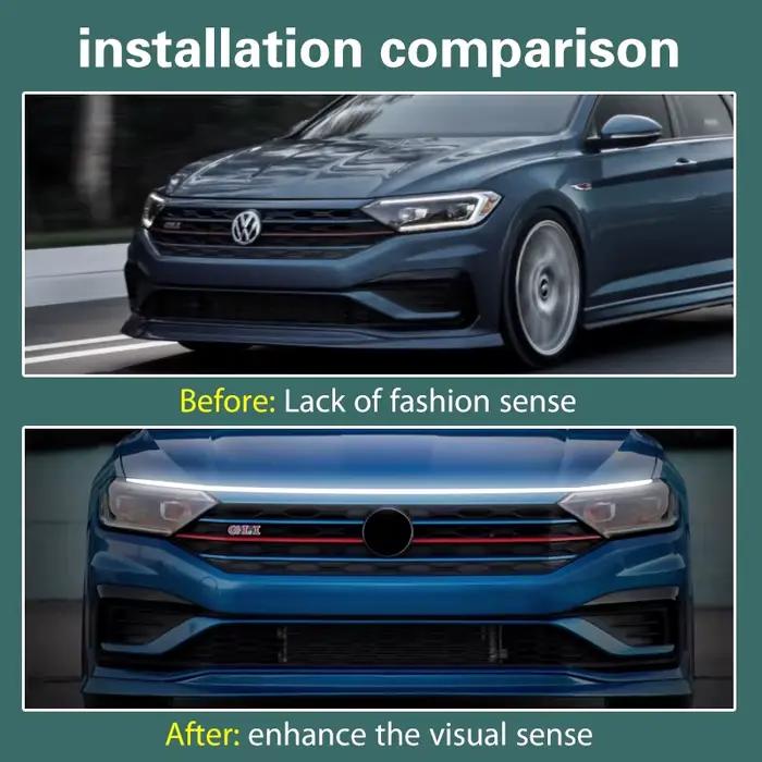 Feux de démarrage flexibles universels pour VW Volkswagen Touareg, lampe à LED avant de voiture, feu