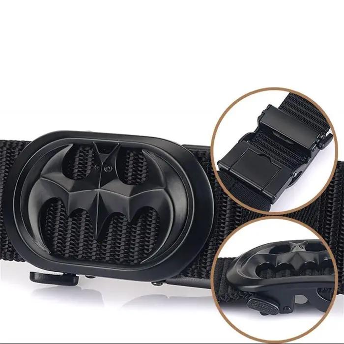 BOKADIAO Ceinture en nylon pour hommes de luxe chauve-souris en métal boucle automatique ceintures e