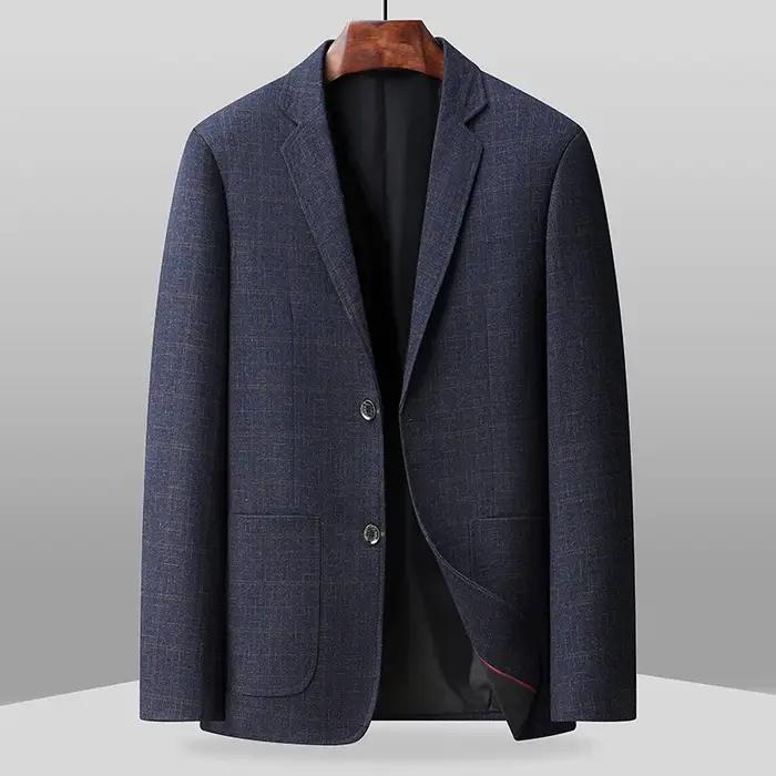 La nouvelle veste de costume classique à col à carreaux, style business décontracté, pour hommes, co