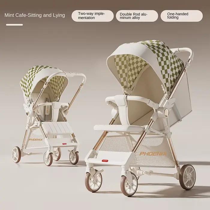 Nouvelle poussette bébé 2026, légère et pliable, en tissu Oxford, avec position assise ou allongée,