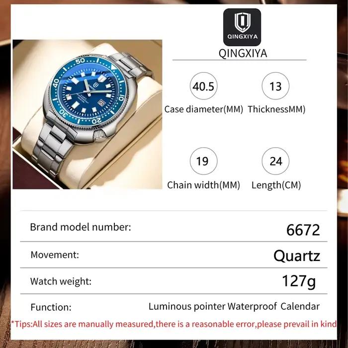 QINGXIYA Top marque de luxe hommes montres à Quartz de haute qualité bracelet en acier inoxydable ét