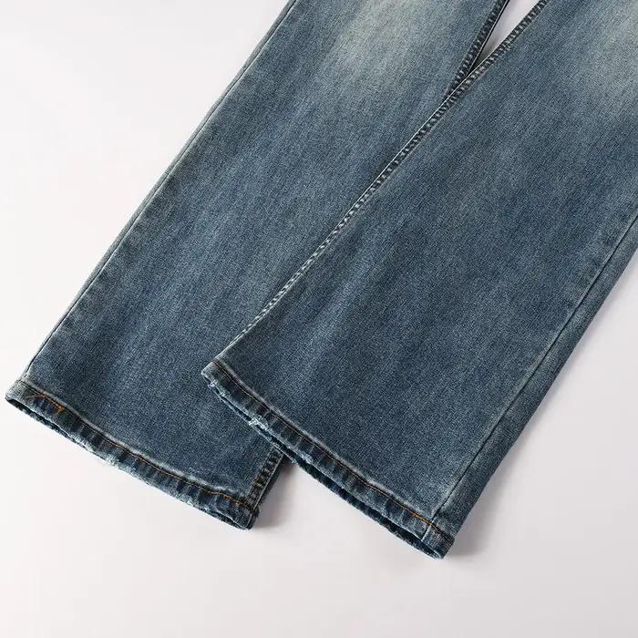 Jean Slim coupe botte pour hommes, pantalon en Denim de coton bleu de couleur Pure de haute qualité,