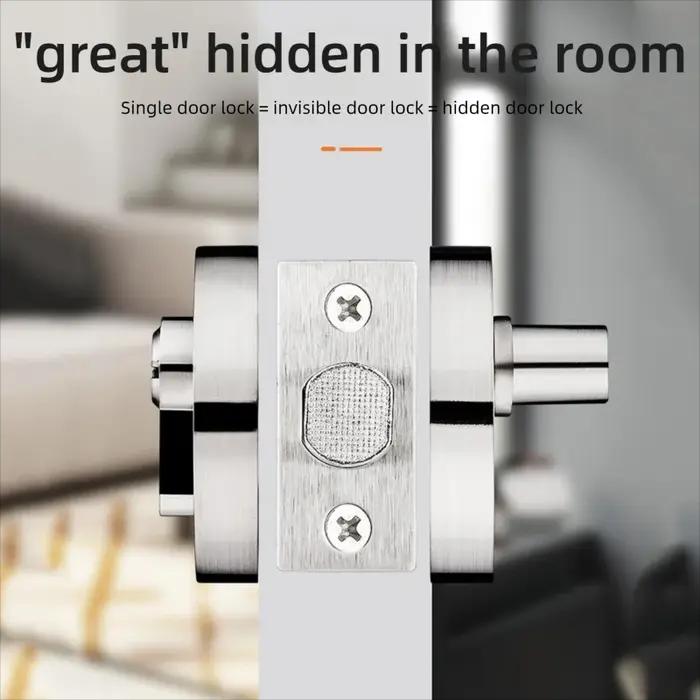 Serrure de porte dissimulée encastrée pour porte en bois simple et double face chambre couloir sécurité architecturale intime
