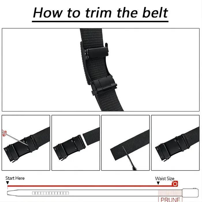 Ceinture de sport en toile automatique pour hommes, sangle en nylon, sangle en métal, travail en ple