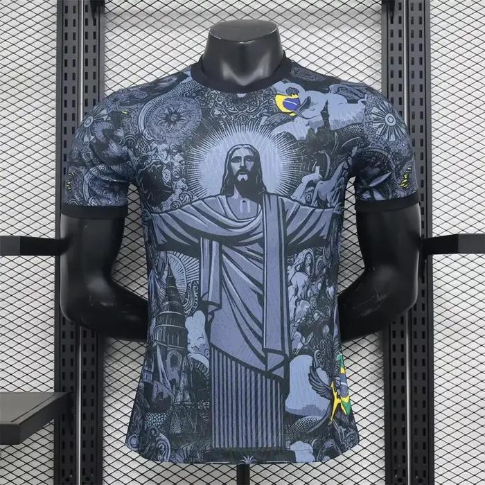 Haut d'entraînement de Football d'été, édition spéciale brésilienne, maillot de Football jésus noir