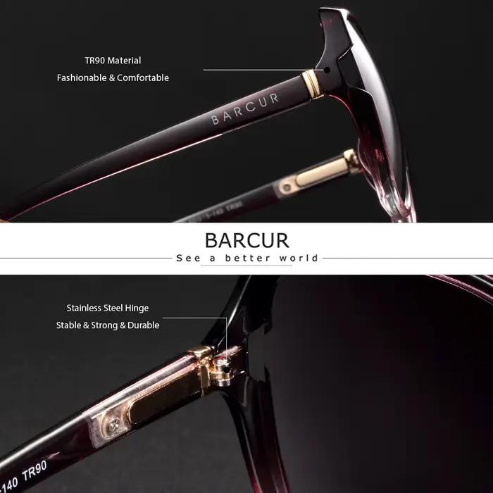 BARCUR lunettes de soleil femmes surdimensionné lunettes de soleil polarisées pour lunettes pour fem