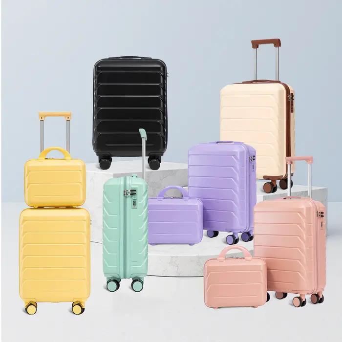 14-inch/19-inch 2-piece suitcase set, material: ABS swivel wheel suitcase set with combination lock