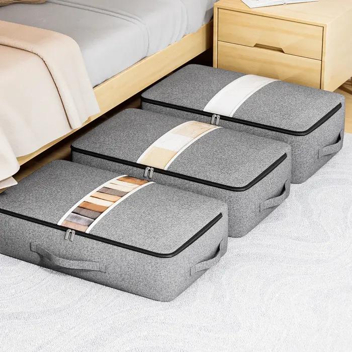 Grand sac de rangement pour fond de lit, 1 pièce, organisateur de vêtements, organisateur pliable à