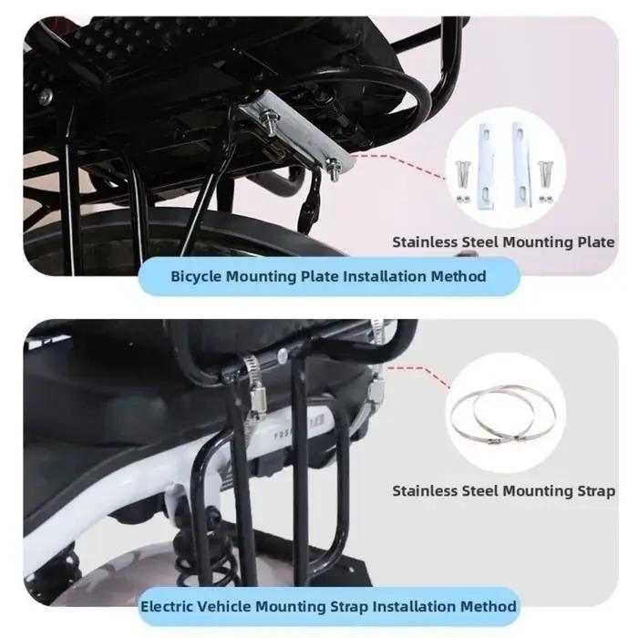 Siège de sécurité pour enfant avec selle, accoudoirs et pédales pour VTT et vélos électriques pour une expérience de conduite sécurisée et amusante