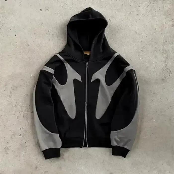 Sweat à capuche à motif diable imprimé avec lettres rétro américaines, Y2k, Harajuku, décontracté, p