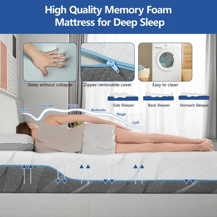 Matelas complet extra ferme Hcore, moyen 8/10 pouces - Matelas rabattable double face extra ferme po