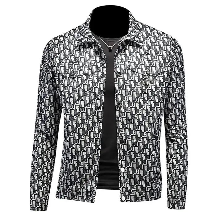 Veste imprimée à carreaux pour hommes, grande taille, col décontracté, vêtements d'extérieur, tendan