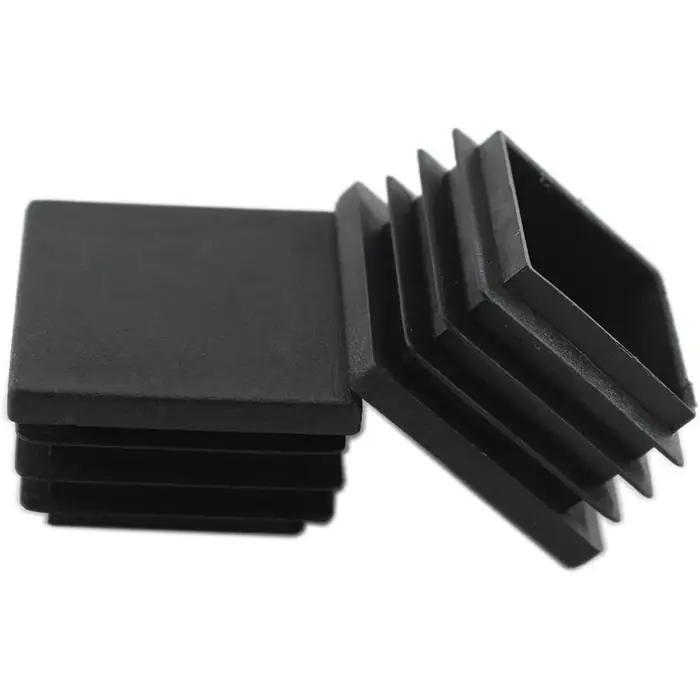 Bouchon d'extrémité de tube carré de 50MM, bouchon en plastique, bouchon noir, tables et chaises pou