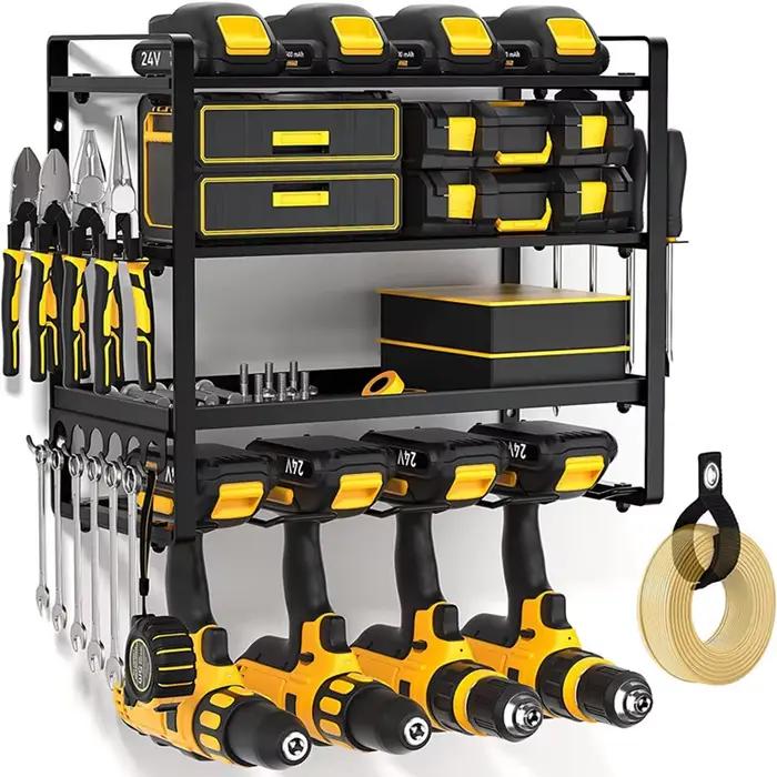 Organisateur d'outils électriques, support mural, étagère à outils en métal robuste, cintre de perce