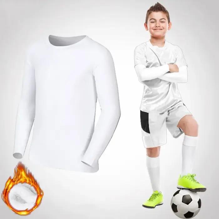 Enfants enfants garçon fille Compression course longue t-shirt Fitness Sport basket-ball Football vê