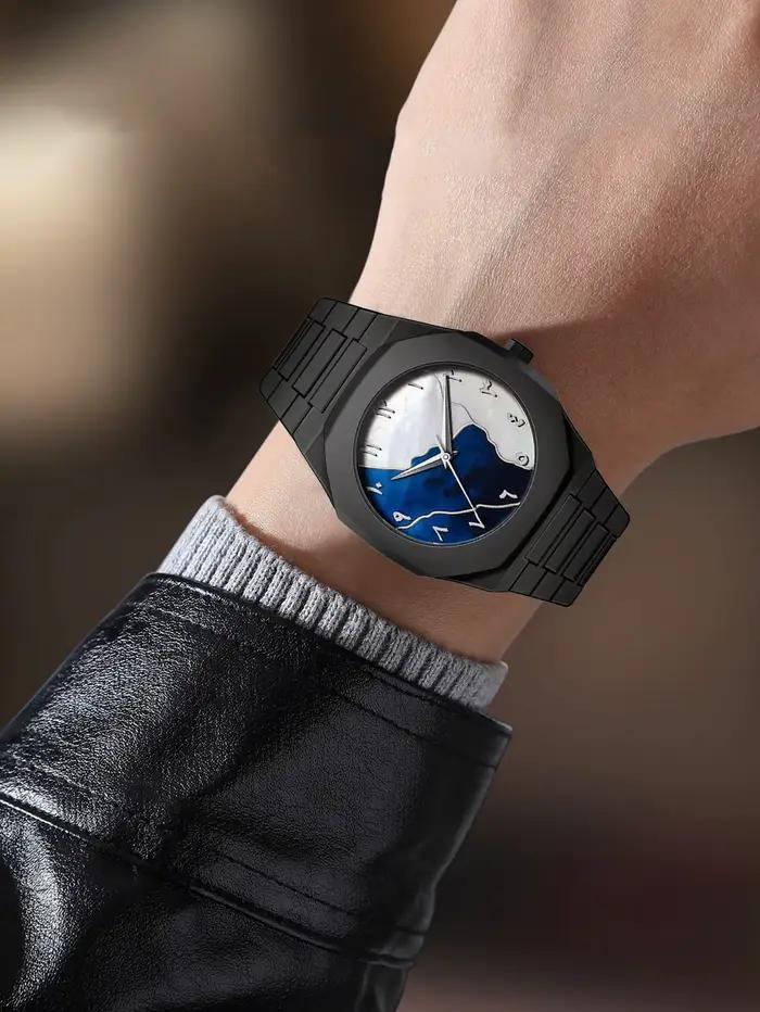 LUCKYFOXNew montres haut de gamme tendance pour hommes graffiti art montres à quartz