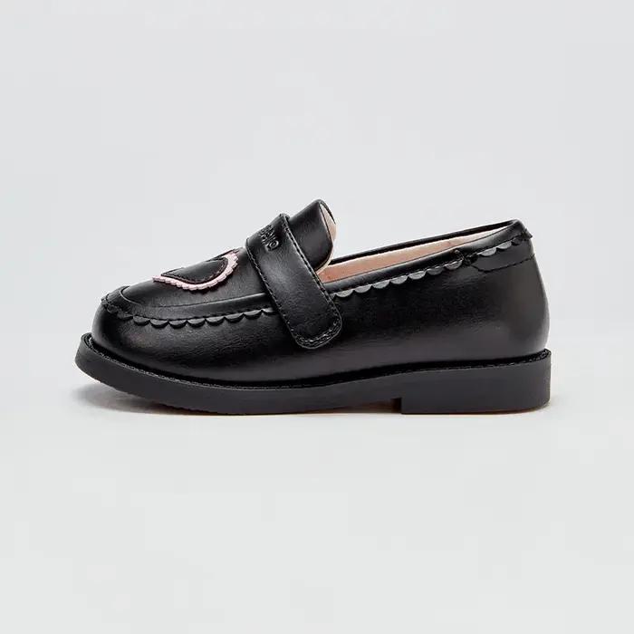 Strive MACBlack-Chaussures de princesse en cuir noir pour filles, chaussures provoqué pour étudiants
