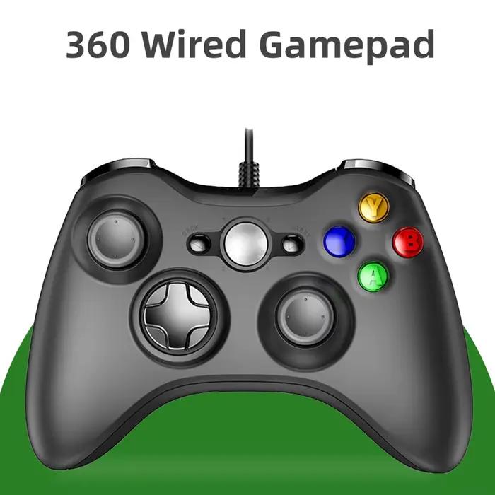 Manette de jeu filaire 360, contrôleur de jeu filaire pour PC compatible Steam et adaptable aux systèmes Win7/8/10/11, compatible 360 Slim, moteur intégré