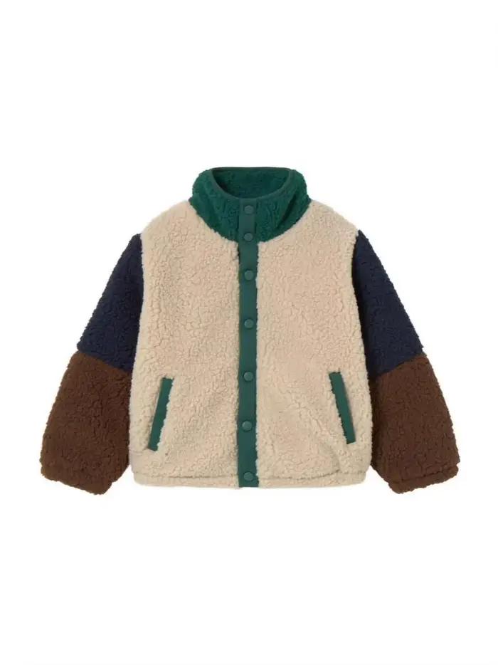 Veste décontractée en coton pour bébé, col vert Double face, nouvelle veste chaude en coton pour enf