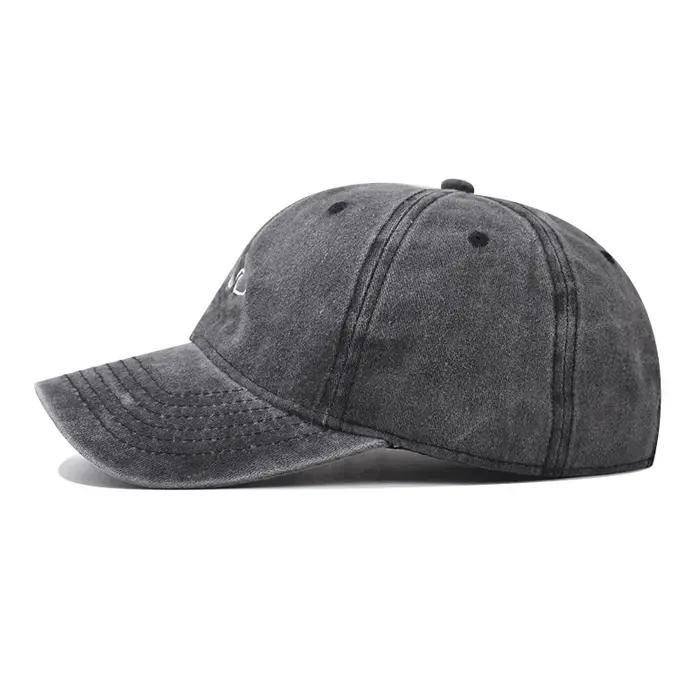 Casquette de Baseball brodée d'ondulation ondulée, couleur unie, en coton lavé, chapeaux de papa sim
