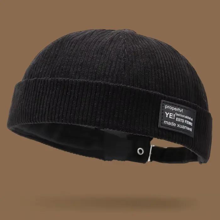Chapeau décontracté sans bords en velours côtelé d'automne et d'hiver, chapeau yuppie personnalisé,