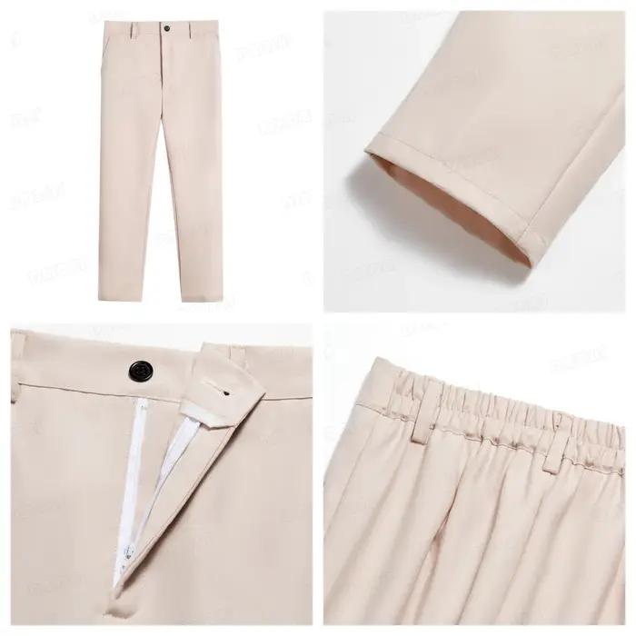 Ensemble de costume 4 pièces solide pour garçon, veste Blazer à bouton unique, gilet, pantalon avec