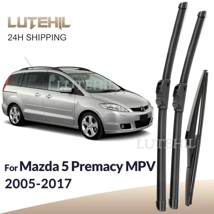 Pour Mazda 5 Premacy MK2 MK3 MPV 2005-2017 2006 2007 balais d'essuie-glace avant et arrière brosses