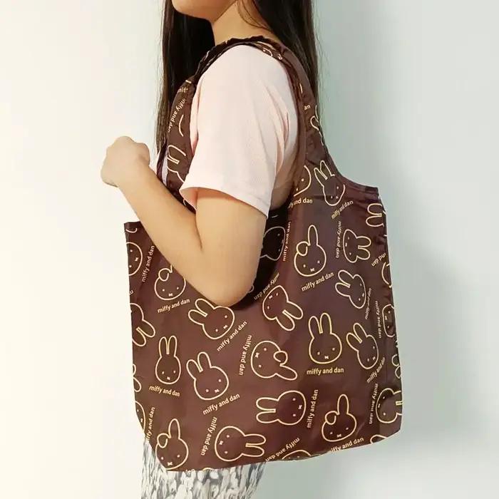 Kawaii Miffy sac à provisions mignon lapin haute capacité pliable Portable Shopping sac fourre-tout