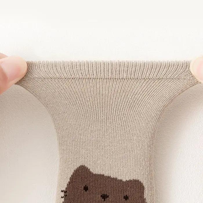 6 paires de chaussettes antidérapantes pour enfants, chaussettes de sol confortables à motif de rena