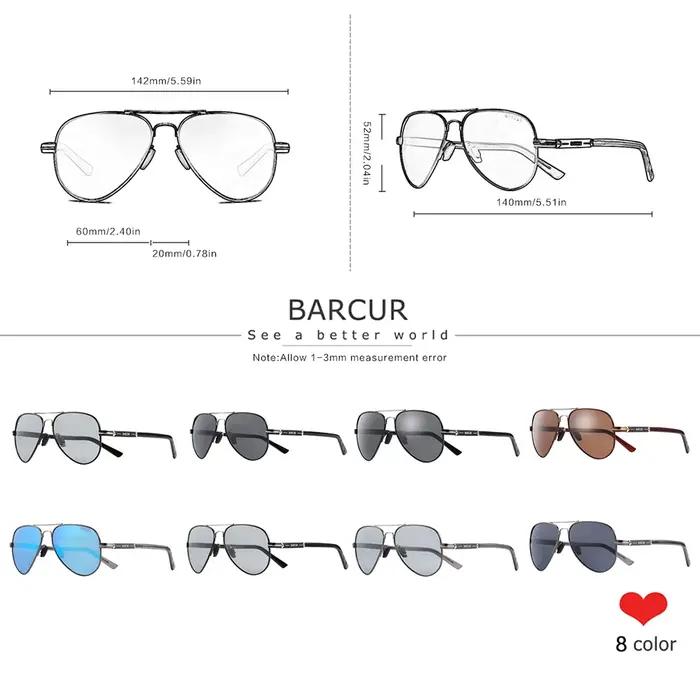 Lunettes De soleil polarisées pour hommes BARCUR lunettes De soleil pilotes pour hommes accessoires