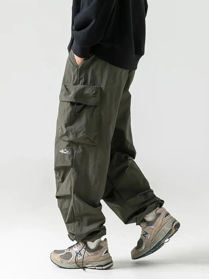 Pantalon cargo baggy vintage pour homme, imperméable, décontracté, sport, jogging, printemps, été, p