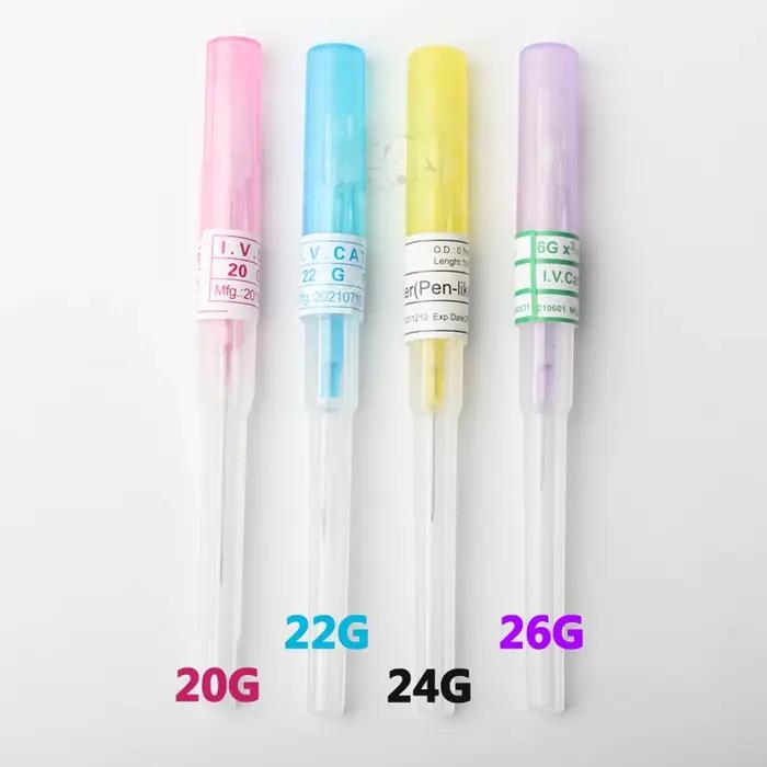 50pcs IV canule stylo Type cathéter d'injection intra-vinale 20G 22G 24G 26G fournisseurs vétérinair