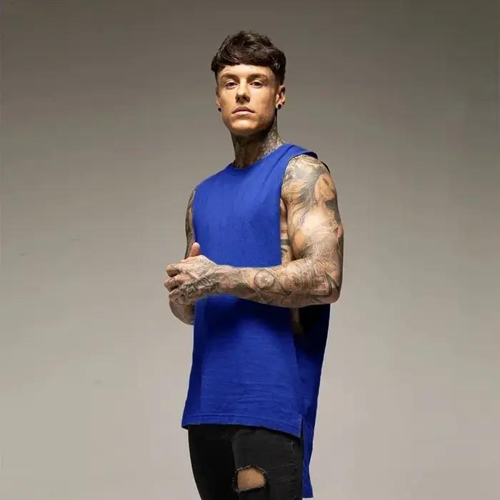 Vêtements de sport de fitness pour hommes, t-shirts en coton précieux, maillots Hip-Hop, extension m