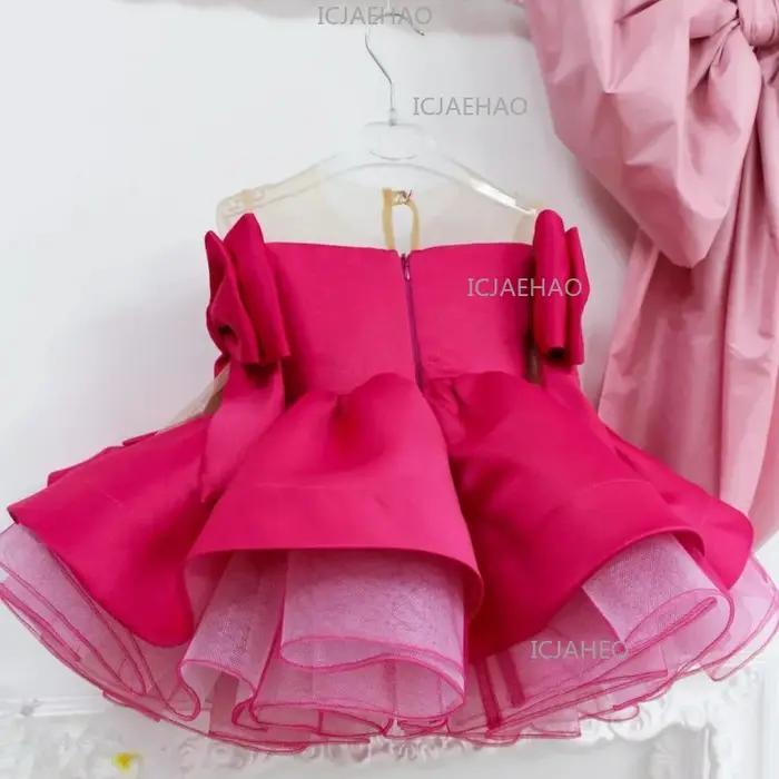 Robe de Princesse en Satin Moelleux pour Filles 2026, Robe de Demoiselle d'Honneur, Tenue Formelle S