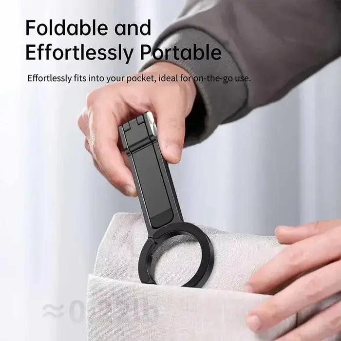 Trépied de téléphone pliable pour iPhone 17 16 15 double face mousqueton support de poignée bureau portable