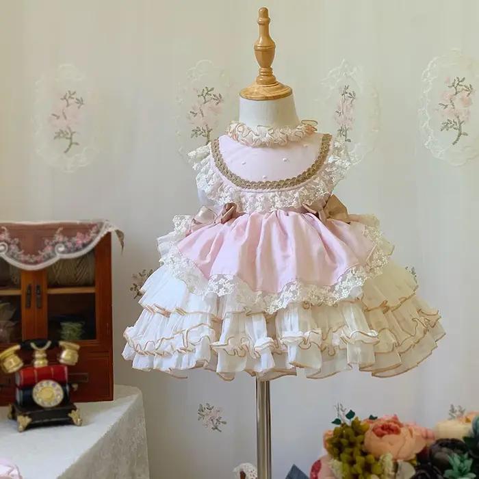 Robe de Princesse Lolita pour Petite Fille, Tenue de Noël Formelle, Ensemble Trois Pièces, Automne