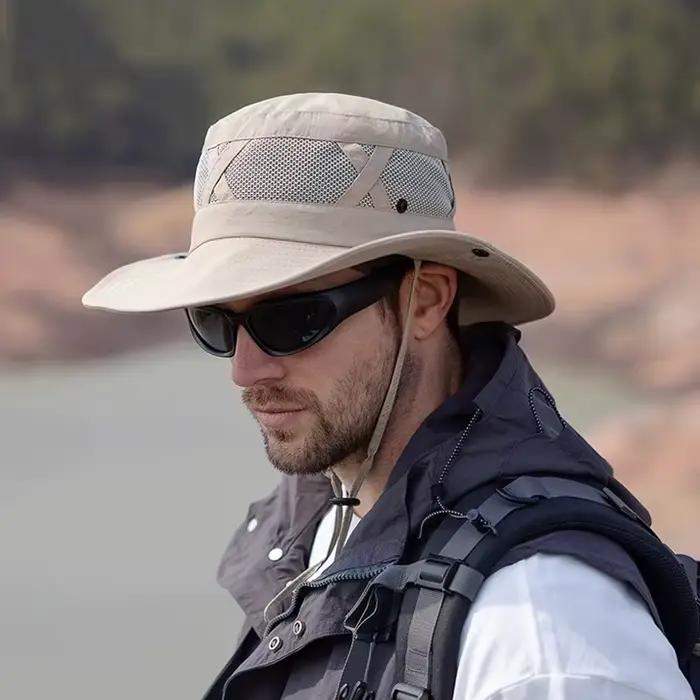 Chapeau de protection solaire pour hommes, chapeau de pêche d'alpinisme en plein air, grand avant-to